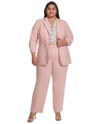 Calvin Klein - Plus Size Infinite Stretch 3 4 Ruched Sleeve Jacket Slim Fit Pants - Lyst