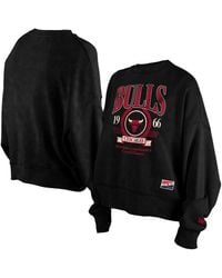 KTZ - Chicago Bulls Hardwood Classics Enzyme Wash Oversized Boxy Pullover Sweatshirt - Lyst