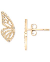 Wrapped in Love ? Diamond Butterfly Wing Stud Earrings (1/20 Ct. T.w.) In 14k Gold, Created For Macy's - Metallic