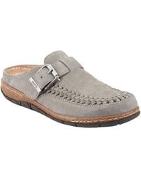 Earth - Eileen Woven Suede Footbed Mule Clogs - Lyst