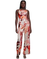 Guess - Sana Satin Printed Sleeveless Jumpsuit - Lyst