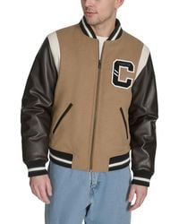 Champion - Mixed-media Varsity Bomber Jacket - Lyst