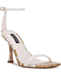 Nine West Leather Yess Ankle Strap Dress Sandals in Dark Brown Leather (Brown) | Lyst