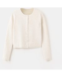 Mango - Textured Knit Cardigan Sweater - Lyst