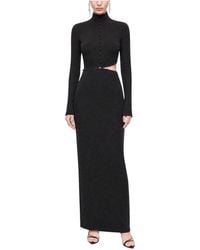 Nocturne - Stand Collar Long-sleeve Button Detail Maxi Dress - Lyst