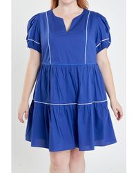 English Factory - Plus Size Piping Detailed Mini Dress - Lyst