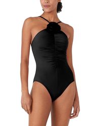 Kate Spade - High-neck Rosette One-piece Swimsuit - Lyst