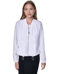 DKNY - Logo Trim Rumpled Bomber Tech Jacket - Lyst