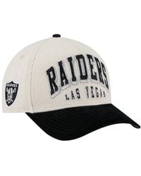 KTZ - Cream/black Las Vegas Raiders Two-tone Sided Corduroy 9forty A-frame Adjustable Hat - Lyst