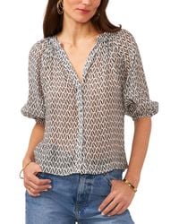 Vince Camuto - Button-down Raglan-sleeve Top - Lyst