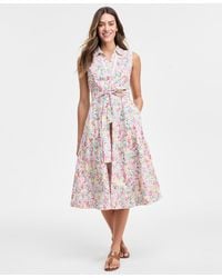Tommy Hilfiger - Floral Lace-trim Shirtdress - Lyst
