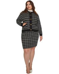 Eloquii - Plus Size Knit Tweed Mini Skirt - Lyst