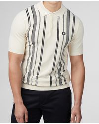 Ben Sherman - Crinkle Cotton Stripe Polo Shirt - Lyst