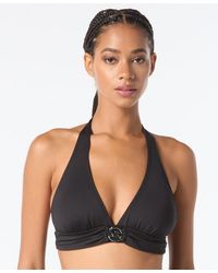 MICHAEL Michael Kors - Michael Logo-ring Halter Bikini Top, Created For Macy's - Lyst