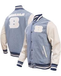 Pro Standard - Distressed Cincinnati Bengals Varsity Blues Full-snap Varsity Jacket - Lyst