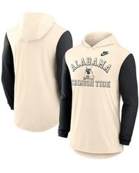 Nike - Natural/black Alabama Crimson Tide Legacy Color Block Tri-blend Performance Long Sleeve Hoodie T-shirt - Lyst