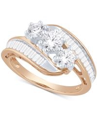 Macy's - Diamond Bypass Ring In 14k White, Yellow Or Rose Gold (1-1/2 Ct. T.w.) - Lyst