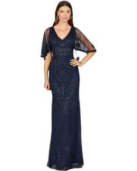 Lara - Cape Sleeve V-neck Beaded Gown - Lyst