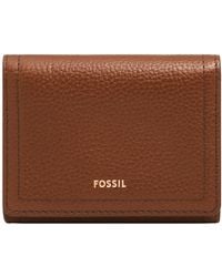Fossil - Logan Leather Trifold Wallet - Lyst