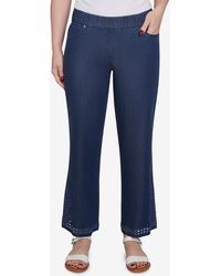 Ruby Rd. - Petite Eyelet Embroidered Dark Bootcut Jeans - Lyst