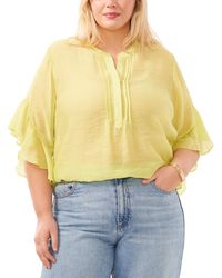 Vince Camuto - Plus Size Pintuck Flutter-sleeve Blouse - Lyst