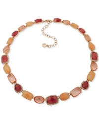 Anne Klein - Gold-tone Crystal Stone Collar Necklace - Lyst