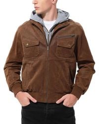 BGSD - Men Civic Distressed Leather Bomber Jacket - Lyst