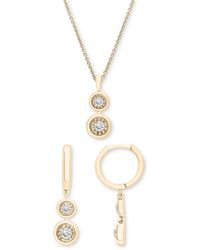Macy's - 2-pc. Set Diamond Circle Cluster Pendant Necklace & Matching Dangle Earrings (1/3 Ct. T.w. - Lyst