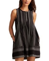 Lucky Brand - Cotton Pintuck Button-front Mini Dress - Lyst