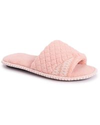 Muk Luks - Sally Open Toe Scuff Slippers - Lyst