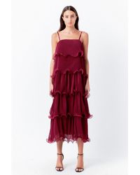 Endless Rose - Pleated Tiered Long Dress - Lyst