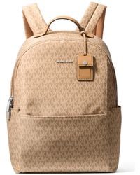 Michael Kors - Sable Large Printed Signature Logo Backpack - Lyst