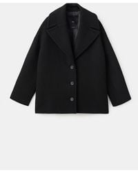 Mango - Oversized Short Wool Coat - Lyst