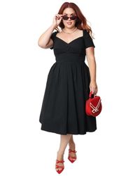 Unique Vintage - Plus Size Short Sleeve Sweetheart Midge Swing Dress - Lyst