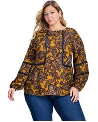 Avenue - Plus Size Bridget Lace Detail Blouse Tops - Lyst