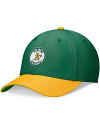 Nike - Green/gold Oakland Athletics Cooperstown Collection Rewind Swooshflex Performance Hat - Lyst