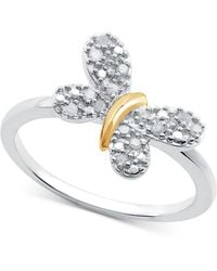 Macy's - Diamond Butterfly Ring (1/10 Ct. T.w. - Lyst