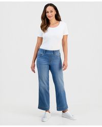 Style & Co. - Petite Pull-on Shaping High-rise Wide-leg Jeans - Lyst