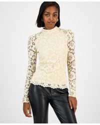 Guess - Josephina High Neck Long-sleeve Lace Top - Lyst