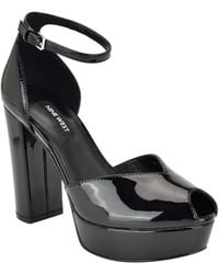 Nine West - Keela Peep Toe High Block Heel Dress Sandals - Lyst