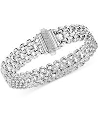 Macy's - Diamond Pave Clasp Wide Link Bracelet (1/4 Ct. T.w. - Lyst