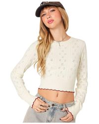 Edikted - Nelly Embroidered Knit Crop Top - Lyst