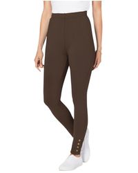 Woman Within - Plus Size Stretch Cotton Snap-trim legging - Lyst