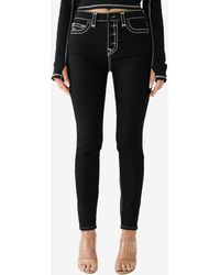 True Religion - Halle Super T Exposed Button Skinny Jeans - Lyst