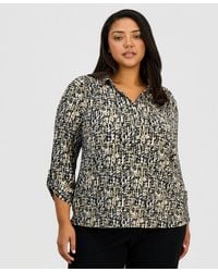Anne Klein Essentials - Plus Size Scrunched-sleeve Knit Top - Lyst