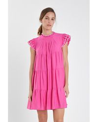 English Factory - Contrast Merrow Babydoll Dress - Lyst