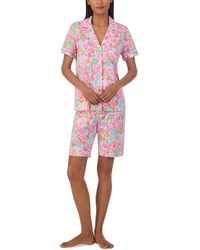 Lauren by Ralph Lauren - 2-pc. Short-sleeve Notch-collar Bermuda Pajama Set - Lyst