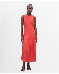Mango - Ruched Hem Long Dress - Lyst