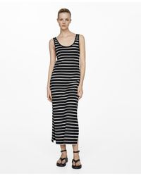 Mango - Cut-out Striped Dress - Lyst