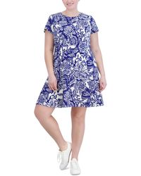 Jessica Howard - Plus Size Printed Short-sleeve Fit & Flare Dress - Lyst